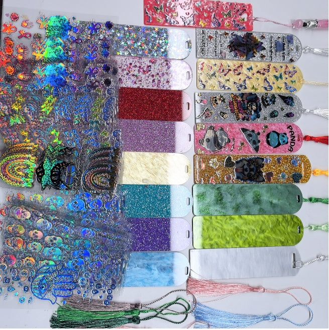 Wholesale Random Holographic Stickers 20/50/100pcs UV DTF Wraps & Cartoon Random Styles Bookmark Stickers for Crafts laser wraps