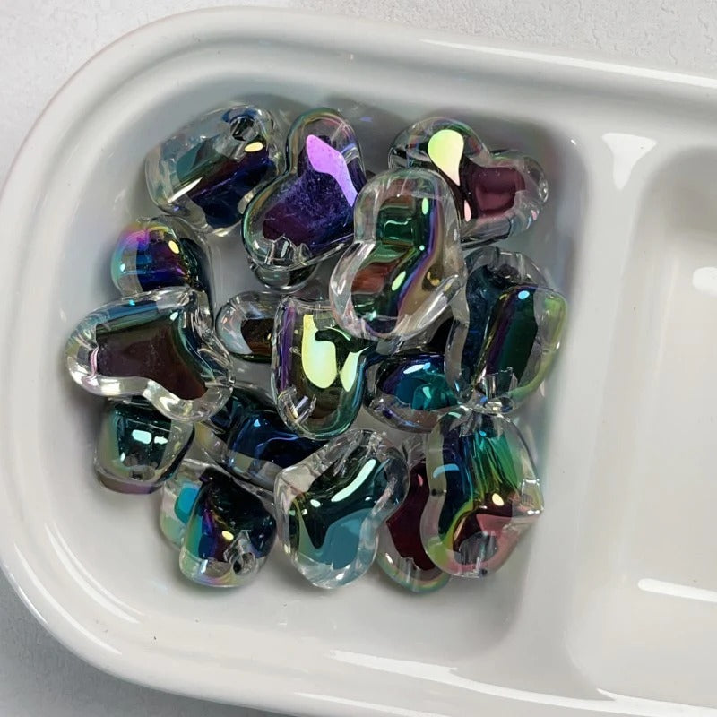 Wholesale 10pcs Acrylic Black Series Color Plated Loose Beads