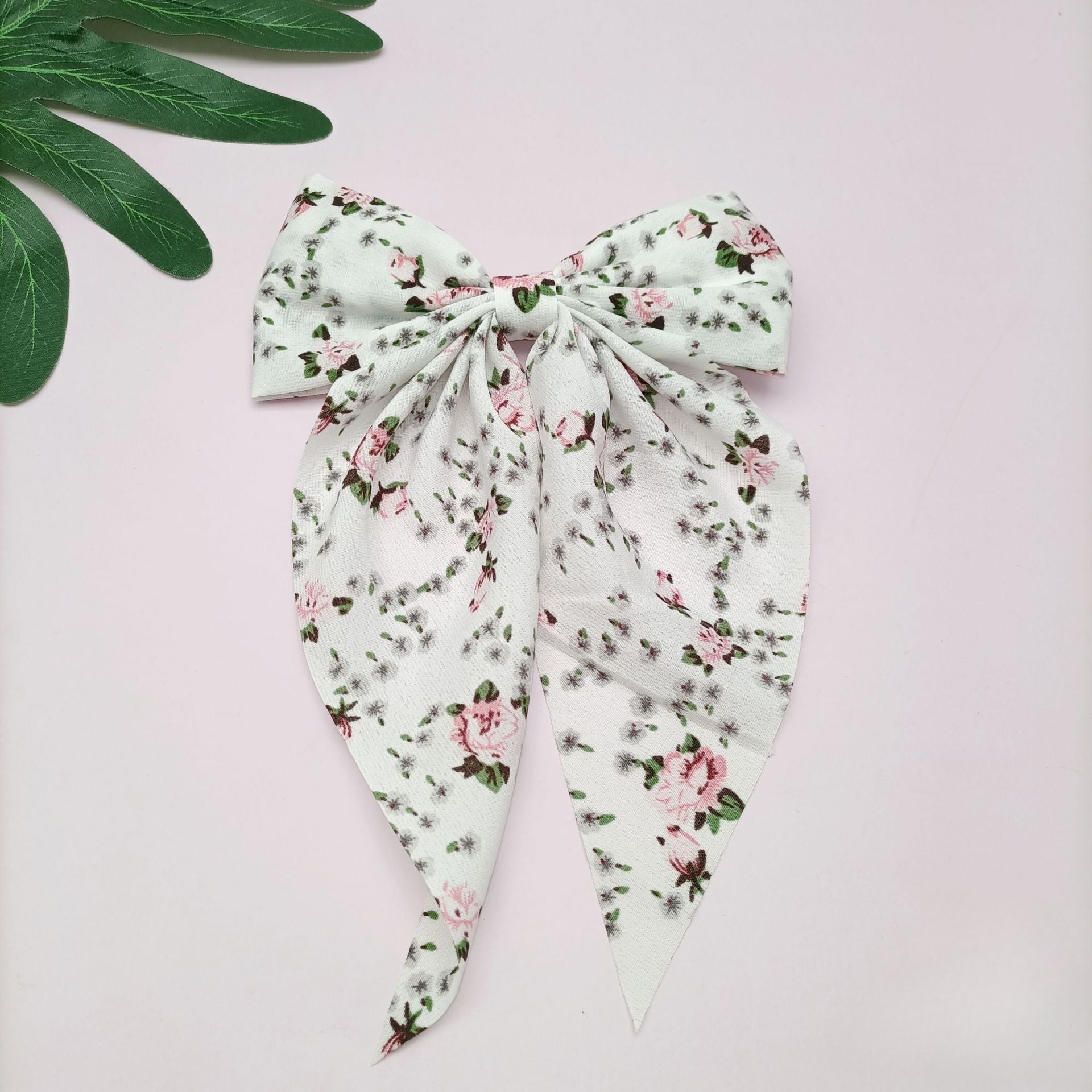 Wholesale Chiffon Floral Bow Ribbon Hair Clips