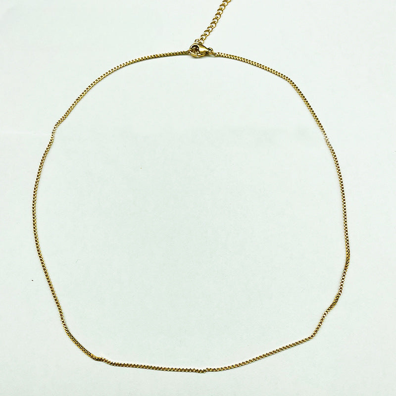 Wholesale 5PCS/PACK Stainless Steel Color Preservation Box Chain Bare Chain DIY Jewelry Accessories