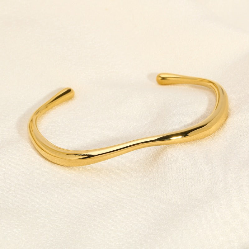 Wholesale Simple Irregular Titanium Steel Fashionable Versatile Stainless Steel Open Non-fading Bracelet