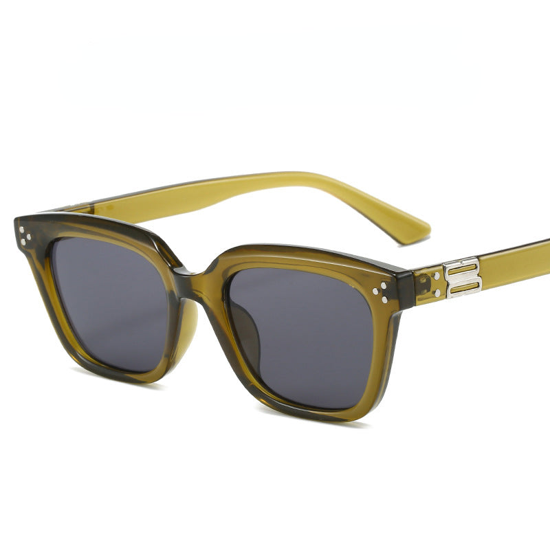 Wholesale Square Brown Small Frame PC Sunglasses