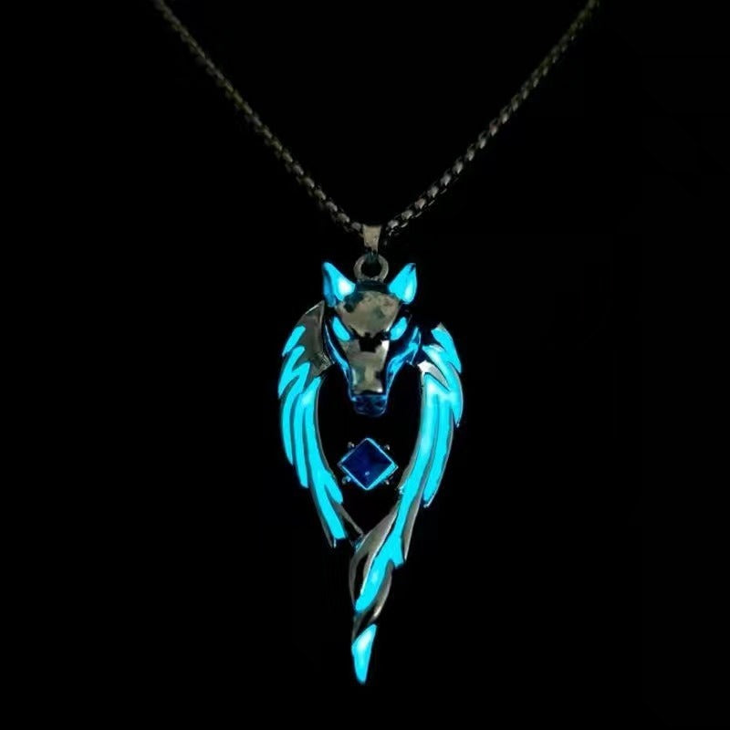 Wholesale Flame Dragon Wolf King Hip-Hop Personality Disco Design Couple Necklace