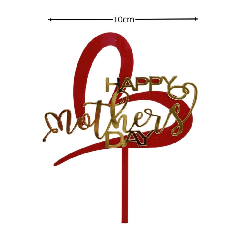 Wholesale 10PCS/PACK Mother's Day Love Letter Acrylic Cake Insert Card