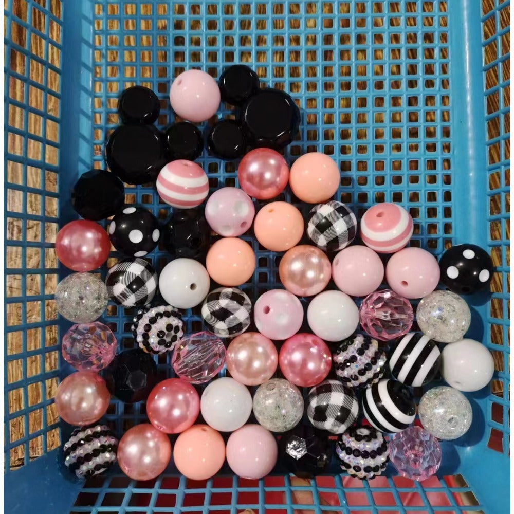 Wholesale 20MM Acrylic Pink Series Mixed Color Beads Combination