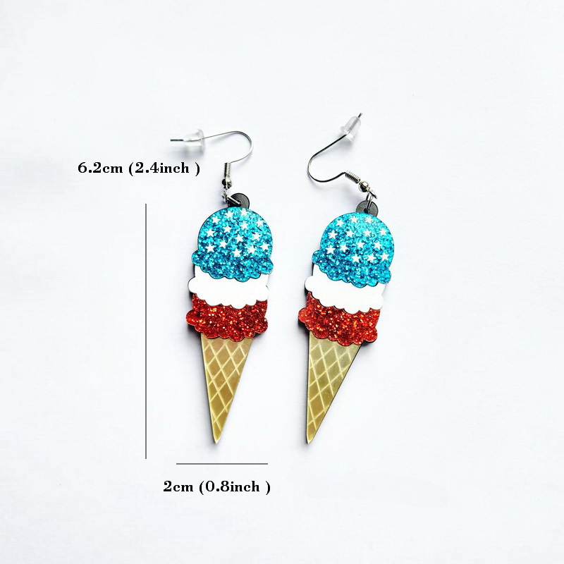 Pendientes acrílicos de helado impresos al por mayor