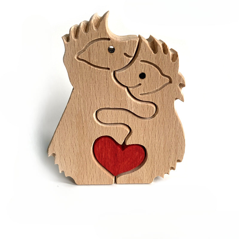 Wholesale of Mother's Day Animal Family Wooden Ornaments