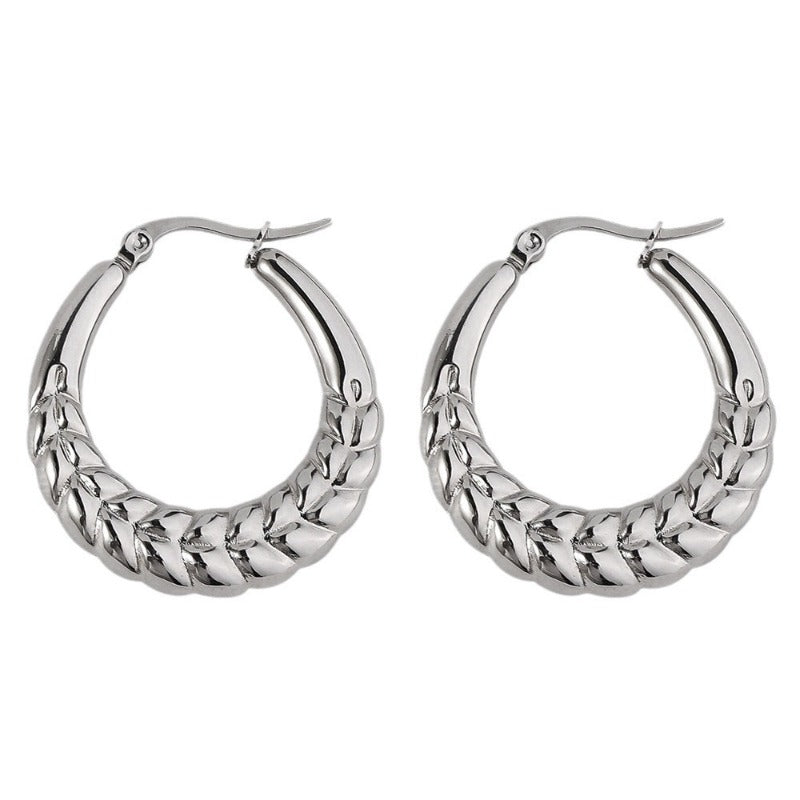 Wholesale Hollow Water Drop Fashion Versatile High End Non Fading Stainless Steel Earrings