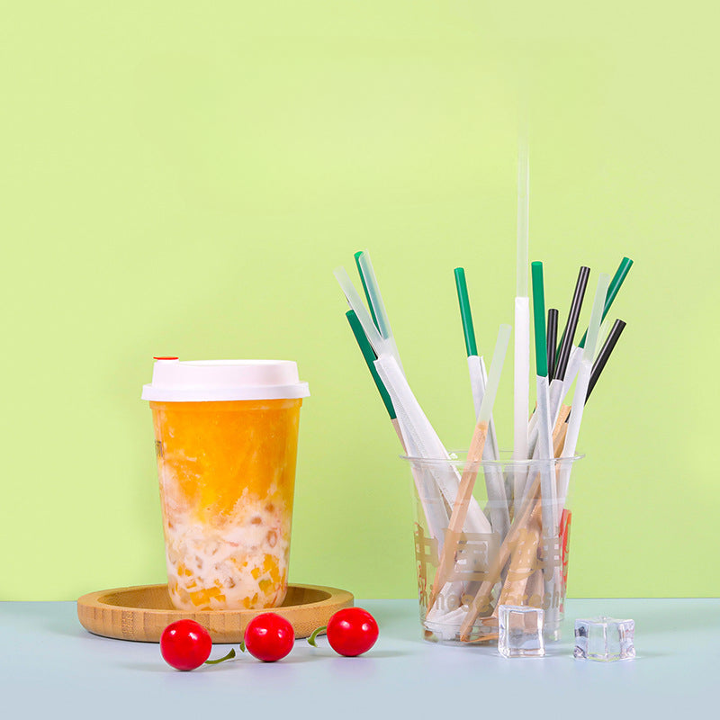 Wholesale PP Disposable Milk Tea Single Independent Packaging Straw