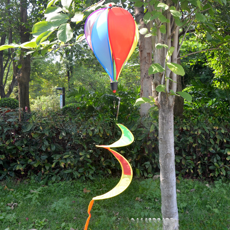 Wholesale Hot Sale Rainbow Hot Air Balloon National Flag Outdoor Decoration Windmill