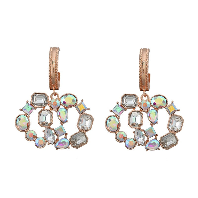 Wholesale Color Diamond Boho Party Gemstone Earrings