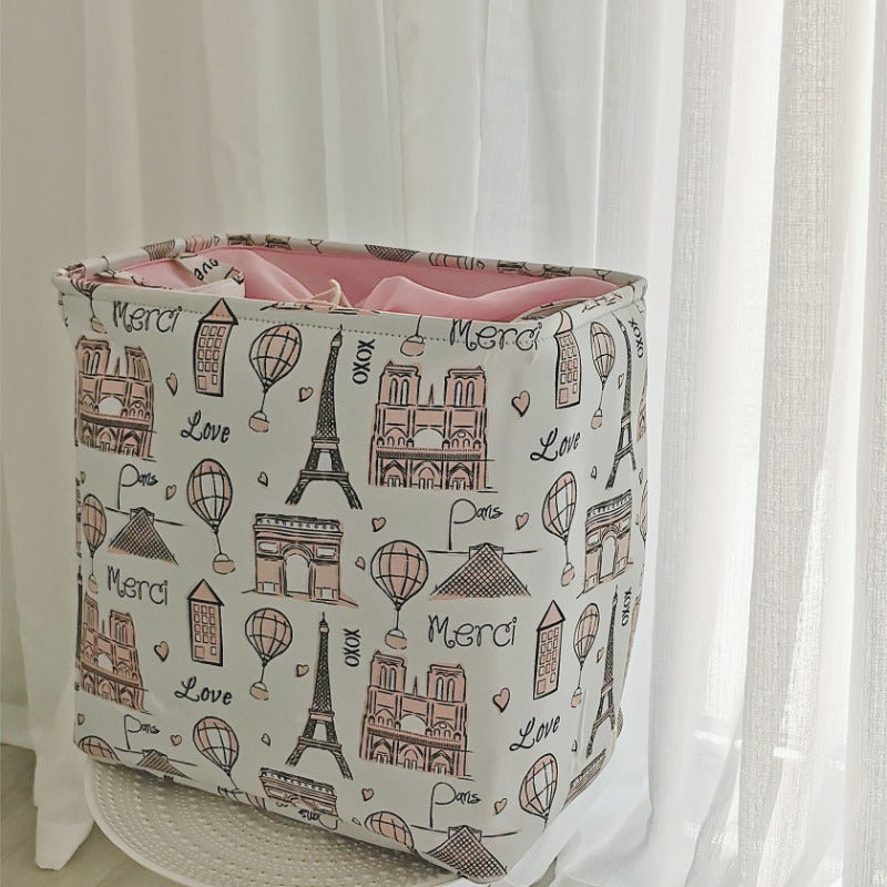 Wholesale Canvas Pink Iron Tower Storage Basket