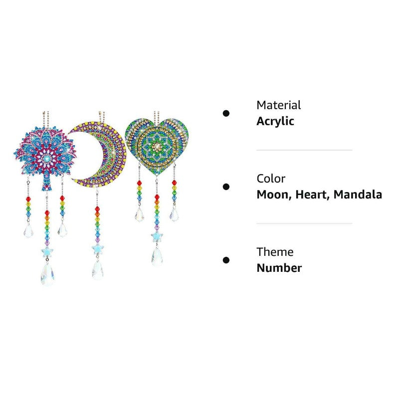Wholesale Double-sided Crystal Diamond Butterfly Acrylic Wind Chime Three Piece Set
