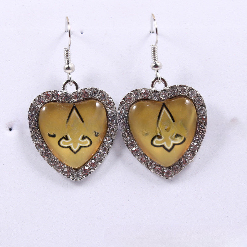 Wholesale Peach Dot Diamond Logo Earrings