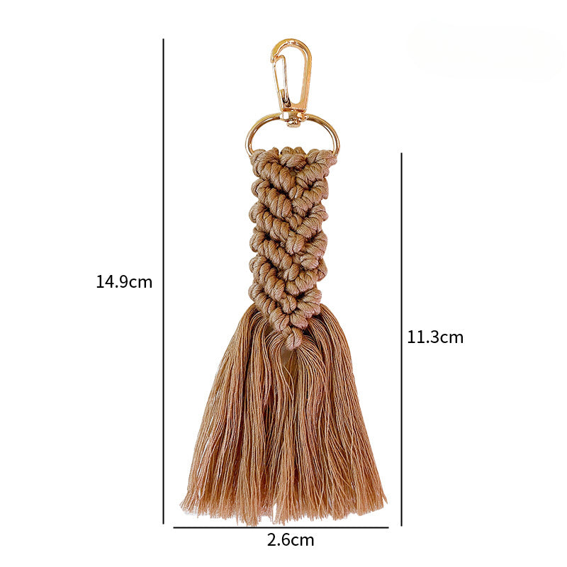 Wholesale Handmade Cotton Rope Woven Tassel Keychains