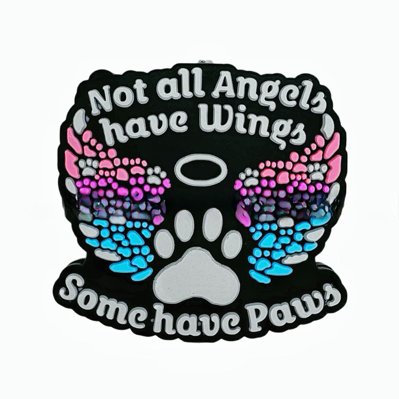 Wholesale 10pcs Wings Dog Paw Angel Nail Boss Straight Hole Silicone Beads
