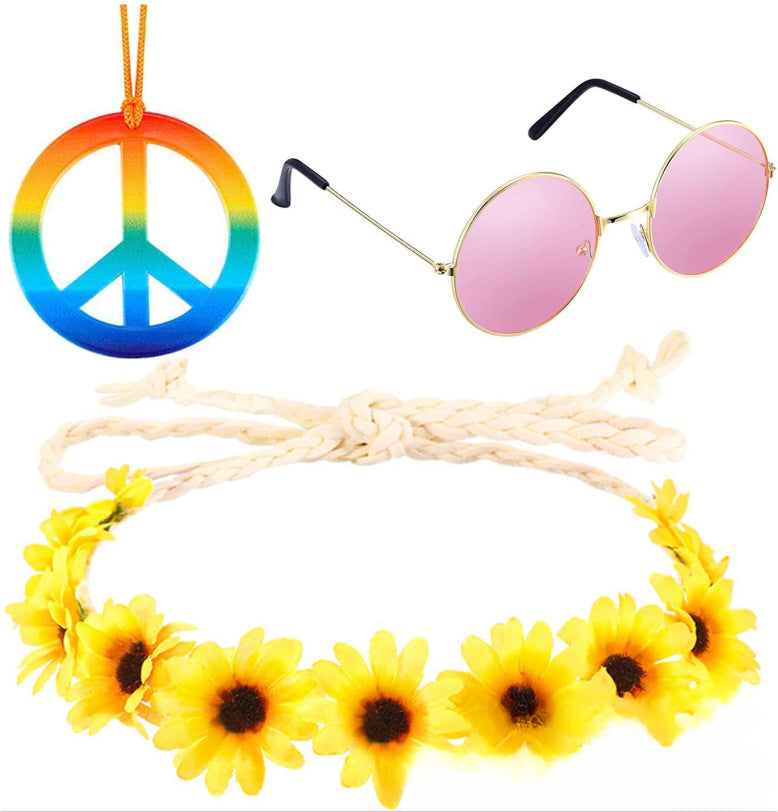 Wholesale PC 60s Series Flower Headband Glasses Set