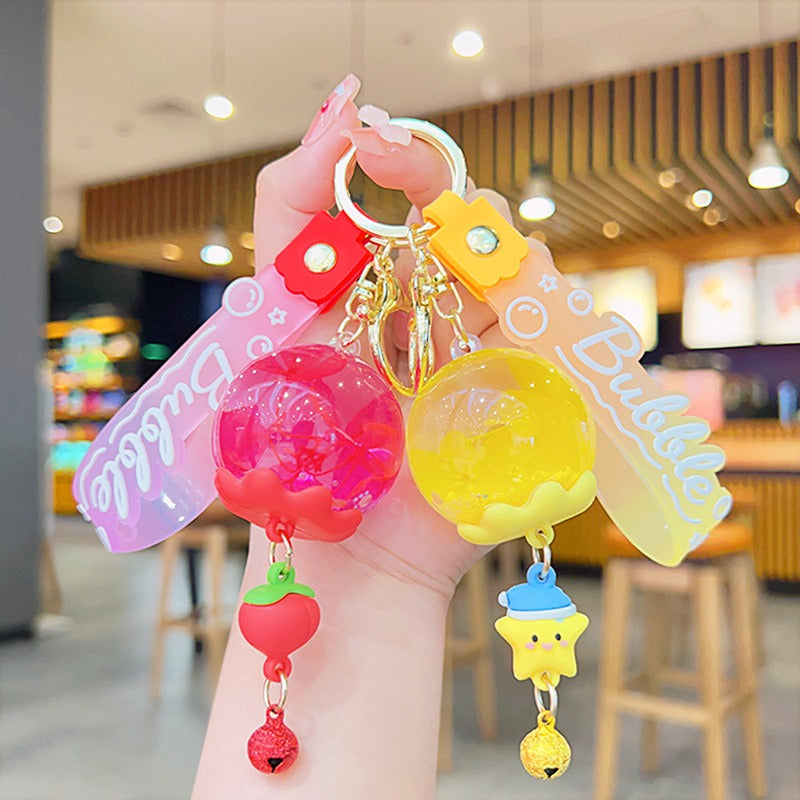 Wholesale Dried Flower Quicksand Liquid Acrylic Keychain
