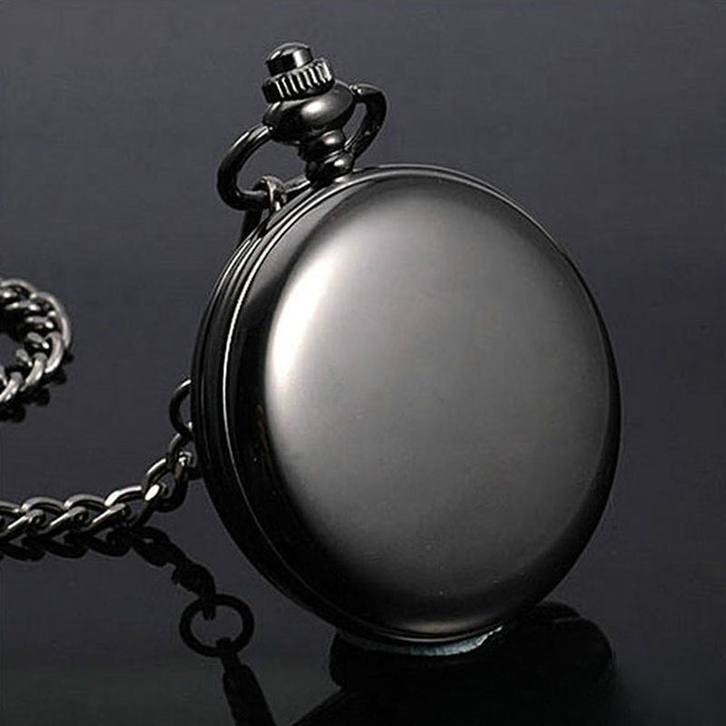 Wholesale Classic Black Reversible Vintage Quartz Pocket Watch