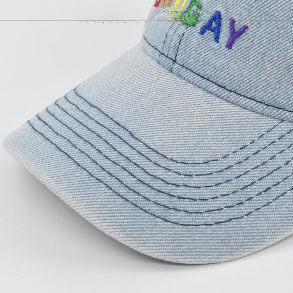 Capilla de béisbol de sombrero de mezclilla de bordado de bordado de bordado de arco raídal