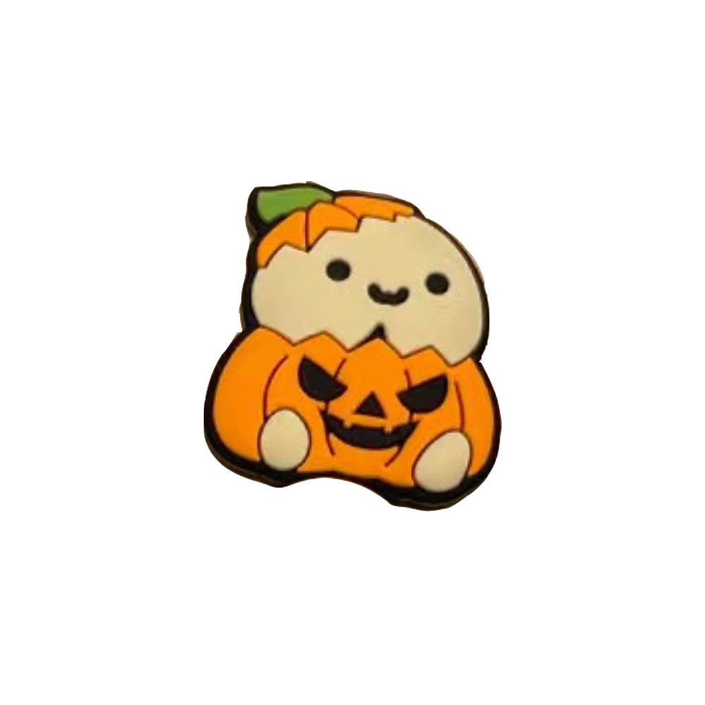 Wholesale 20pcs Cartoon Halloween Pumpkin Image Silicone Beads