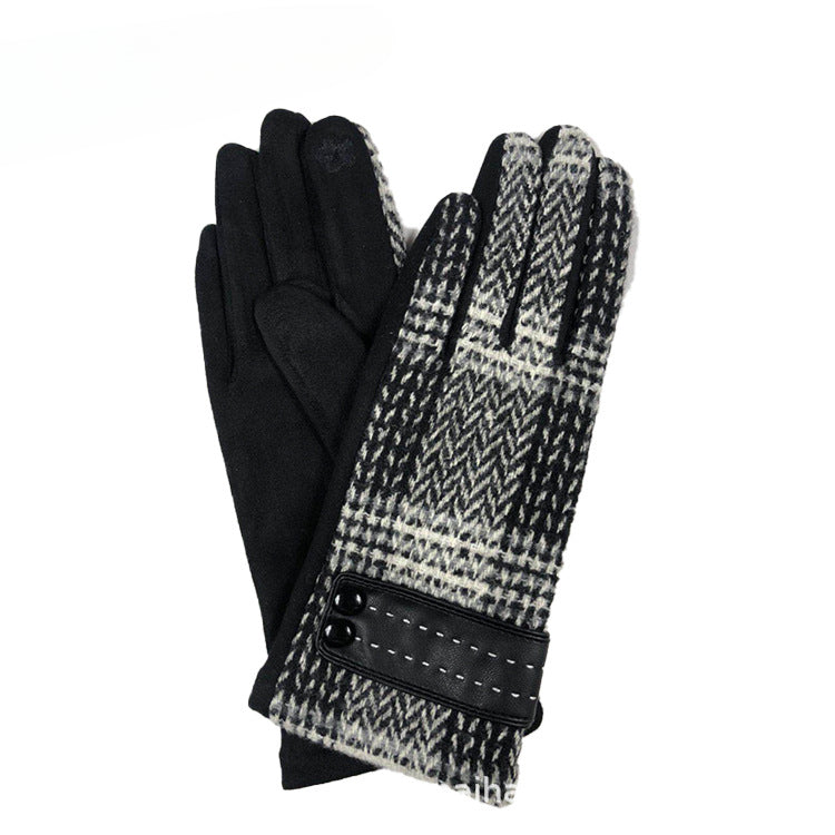 Wholesale Suede Winter Women's Plush and Thickened Glove