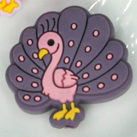 100 piezas al por mayor de 100 piezas de silicona animal dientes de molienda de rectas cuentas sueltas