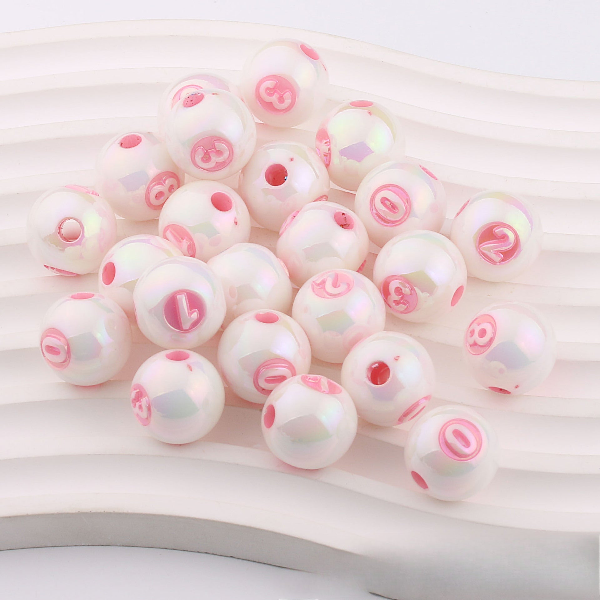 Wholesale 50pcs Mapei Color Digital UV Plating Color Straight Hole DIY Beads