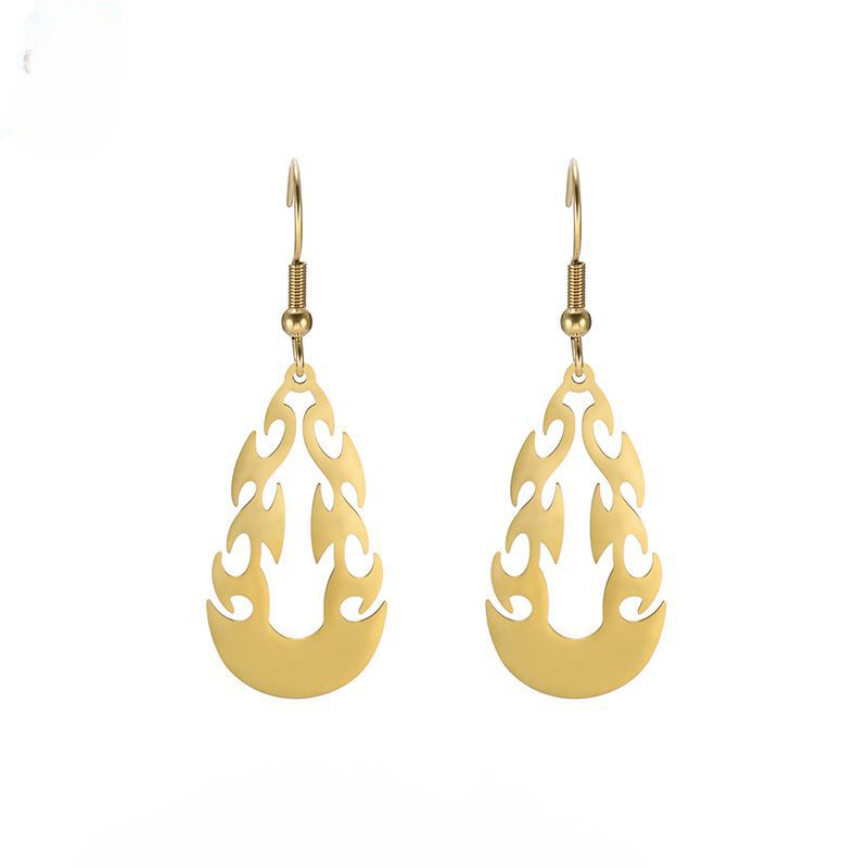 Wholesale Openwork Flame Stainless Steel Earrings