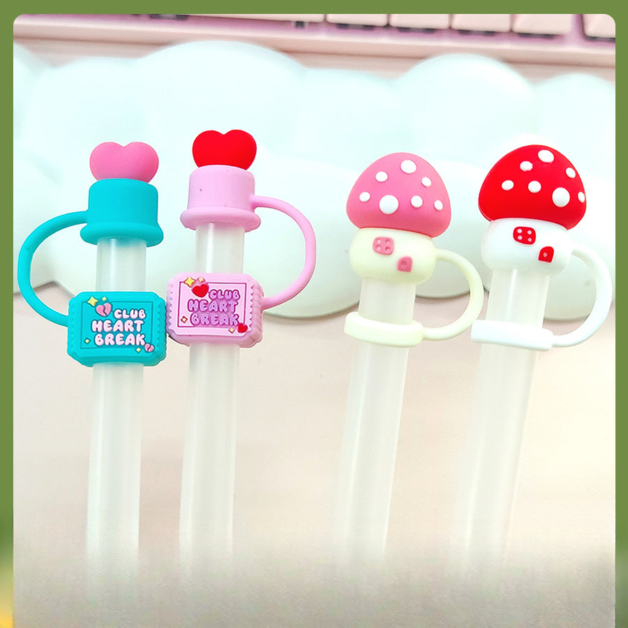 Wholesale New Food Grade Silicone Straw Cover Kids Glass Straw Dust Cover