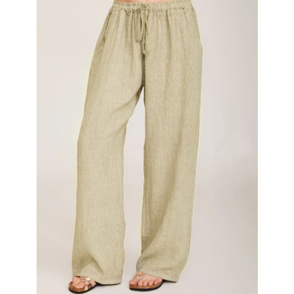 Wholesale Loose Cotton and Linen Casual Trousers Women