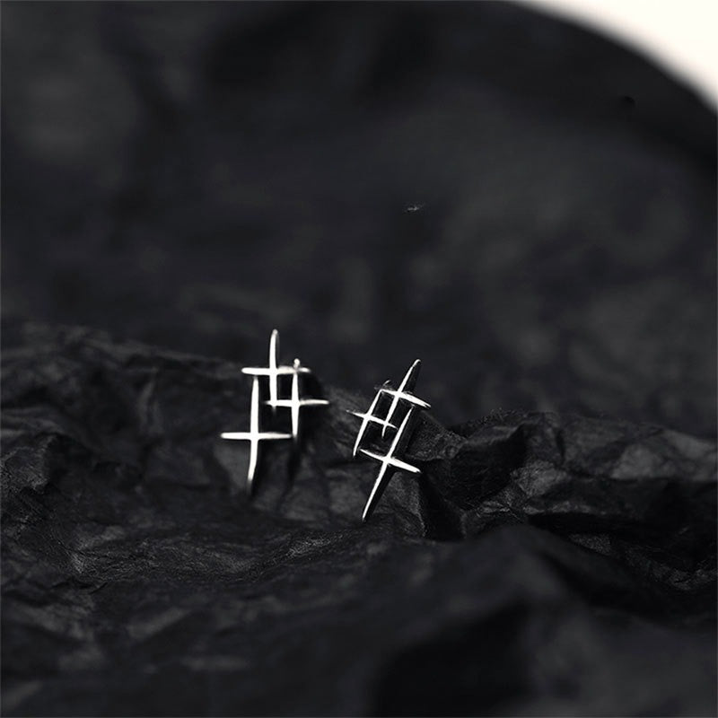 Wholesale 925 Silver Retro Star Earrings