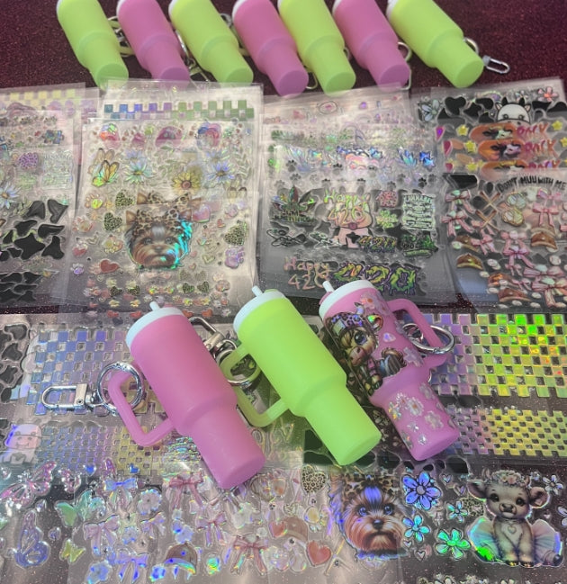 Wholesale Luminous Color Mini Tumbler Cup Keychains for Wrap