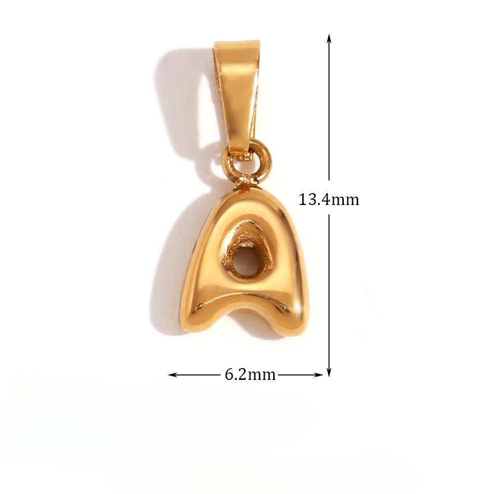 Wholesale Stainless Steel Gold Mini Bubble Letter Pendant