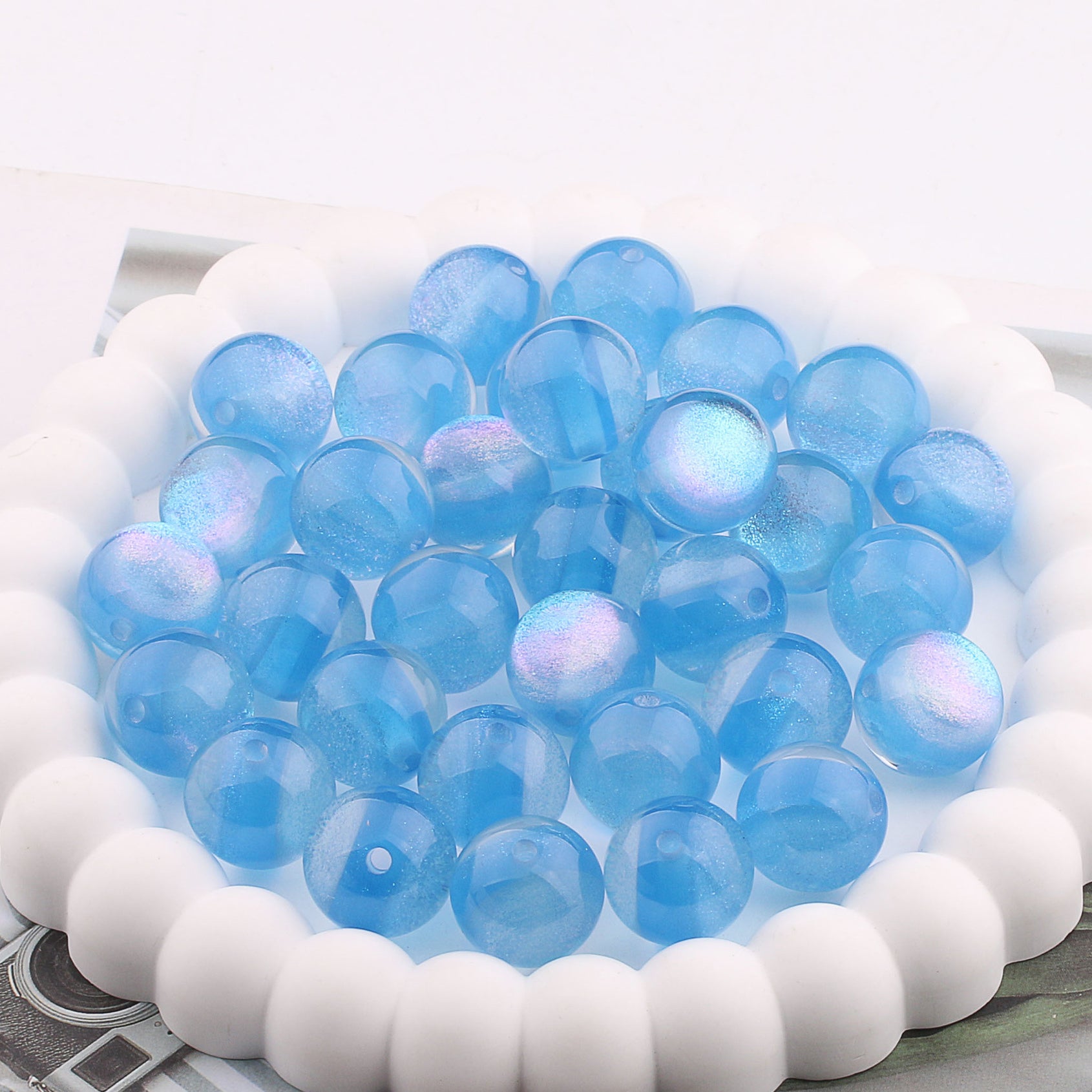Wholesale 200PCS Colorful Straight Hole Resin Balls