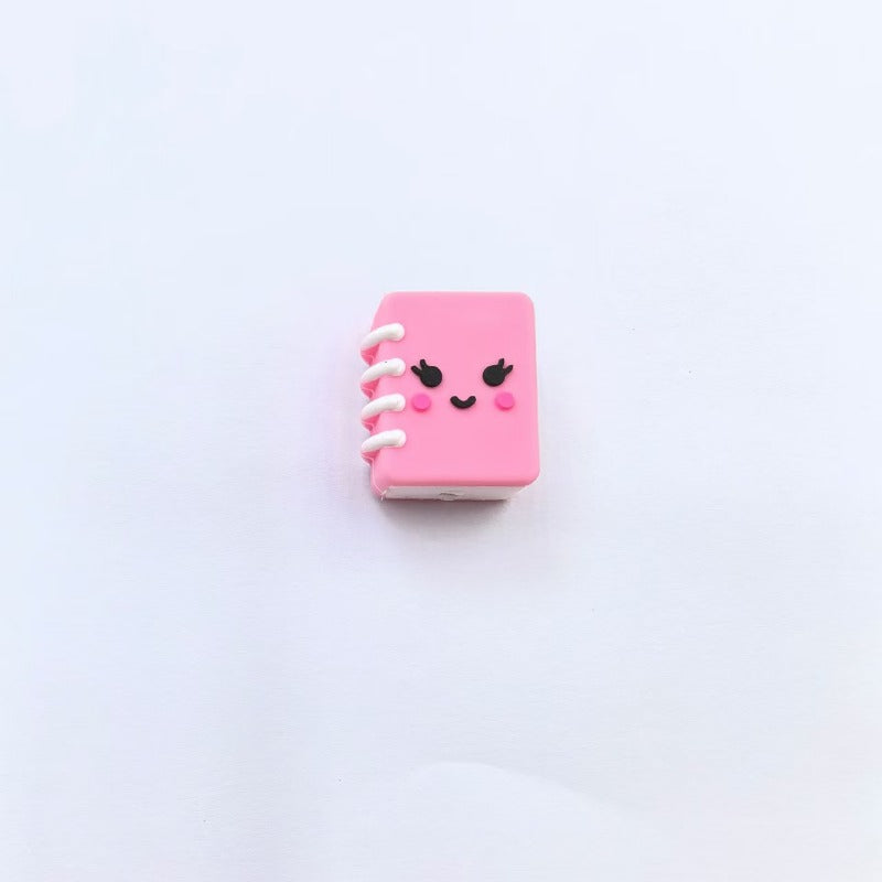 Wholesale 10pcs Cartoon Image Colorful 3D Book Silicone Beads