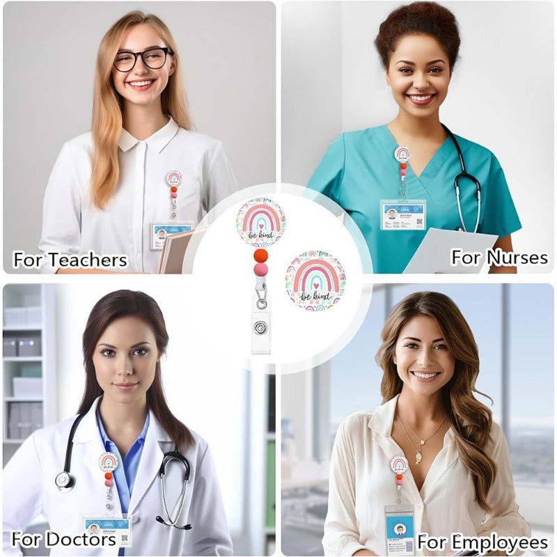 Wholesale Rainbow Devil Eye Autism Badge Scroll Retractable Keychain