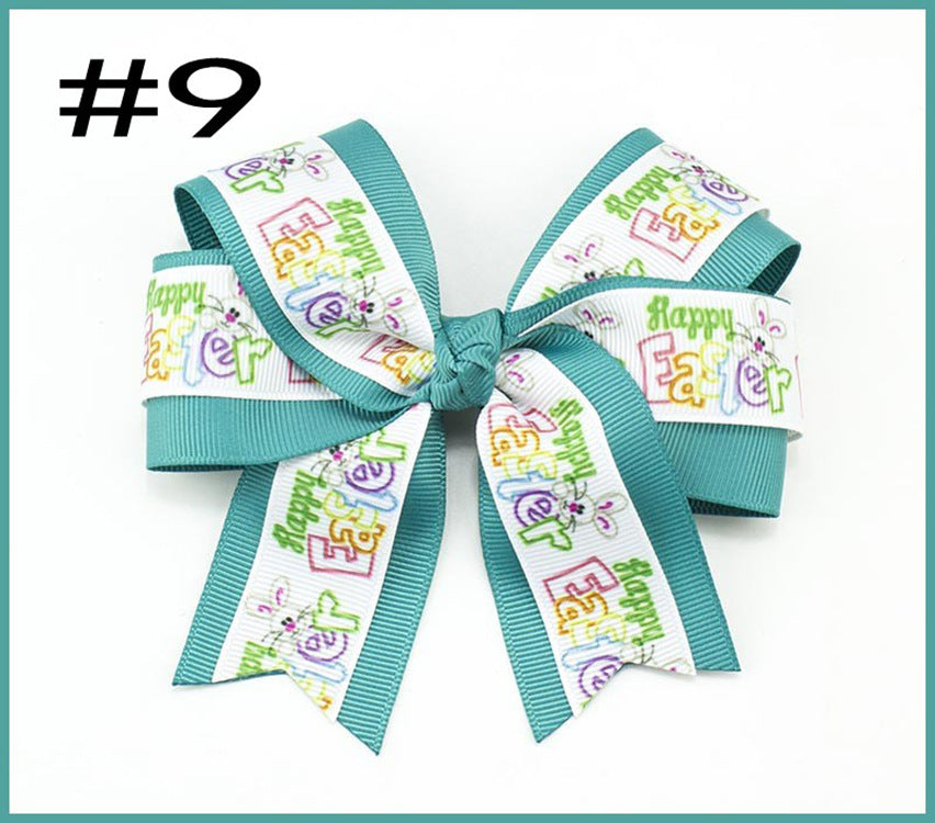 Wholesale 10pcs Cheerleading Swallowtail Bow Valentine's Day Easter Ball 4.5 Inch Hair Clip