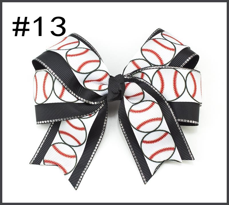 Wholesale 10pcs Cheerleading Swallowtail Bow Valentine's Day Easter Ball 4.5 Inch Hair Clip