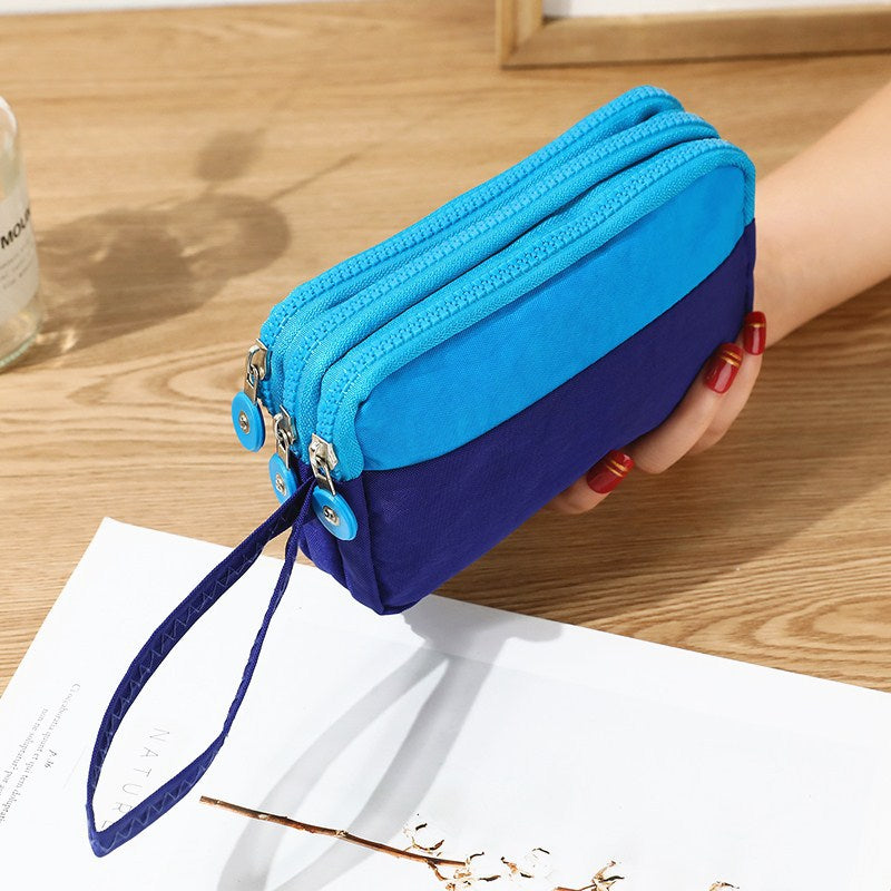 Wholesale Three-layer Zippered Nylon Wallet