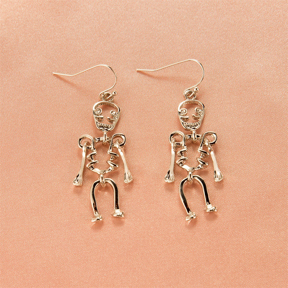 Wholesale Halloween Funny Skeletons Pumpkin Lanterns Bat Alloy Earrings