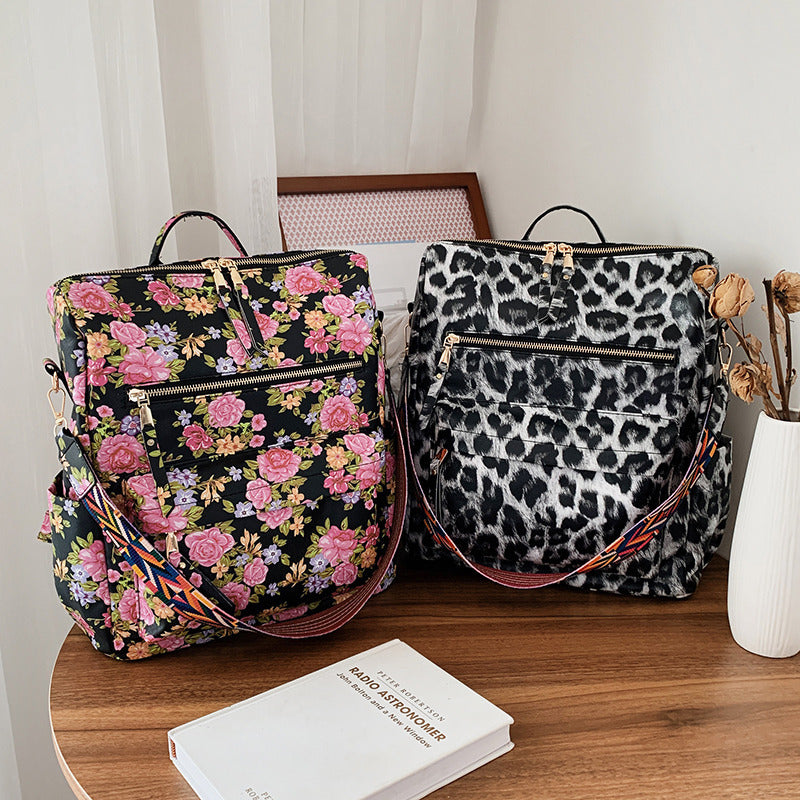 Wholesale PU Leopard Backpack