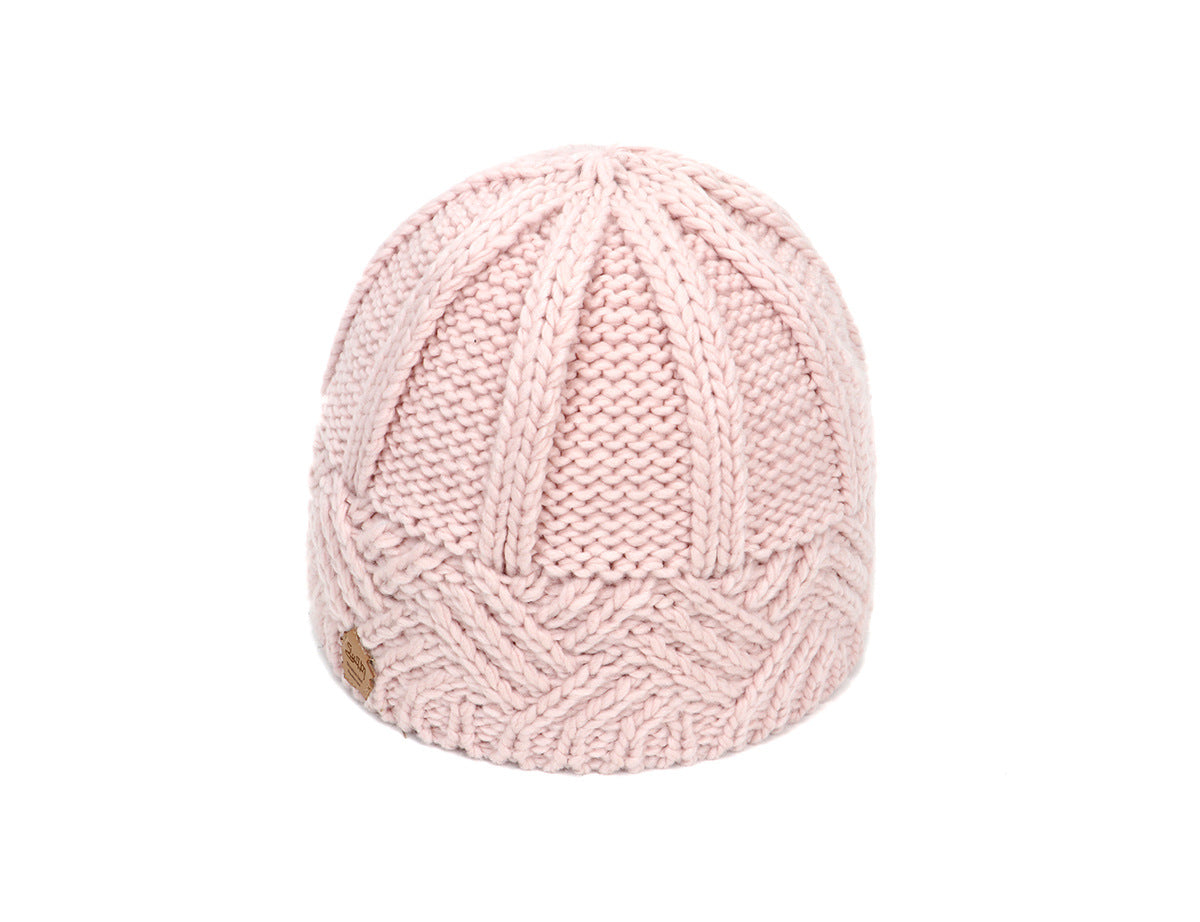 Wholesale Retro Diamond Plaid Chunky Knitted Beanie