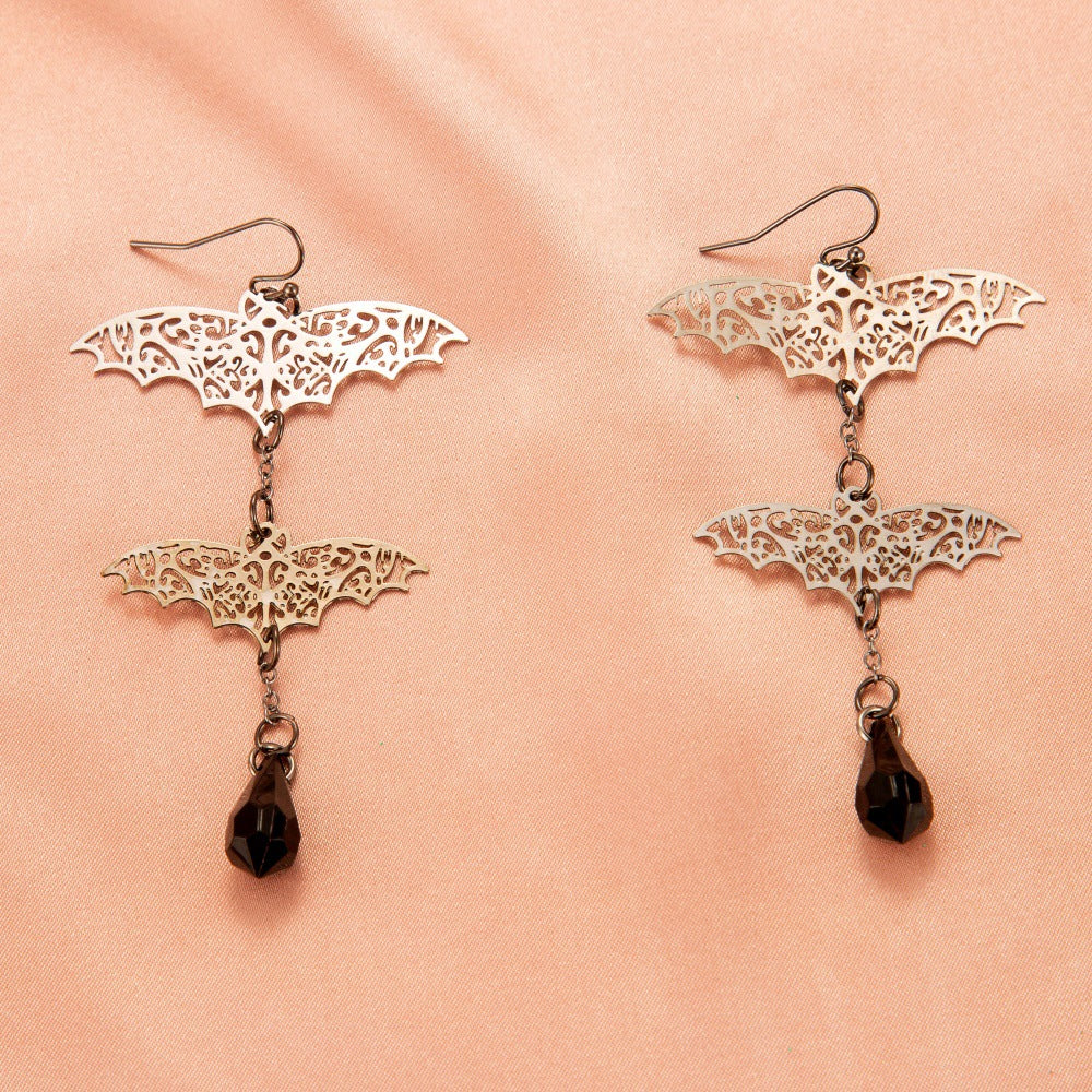 Wholesale Halloween Funny Skeletons Pumpkin Lanterns Bat Alloy Earrings
