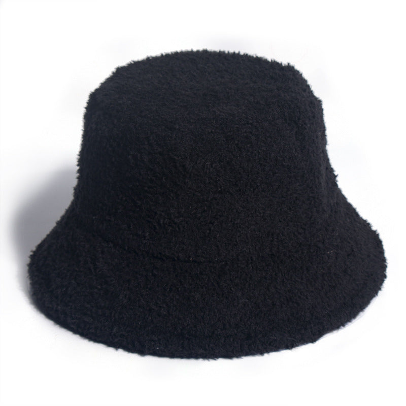 Wholesale Teddy Velvet Solid Color Warm Plush Bucket Hat