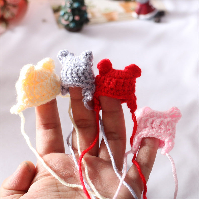 Wholesale 1:12 Dollhouse OB11 Model Mini Cute Cartoon Ears Knitted Colored Hat