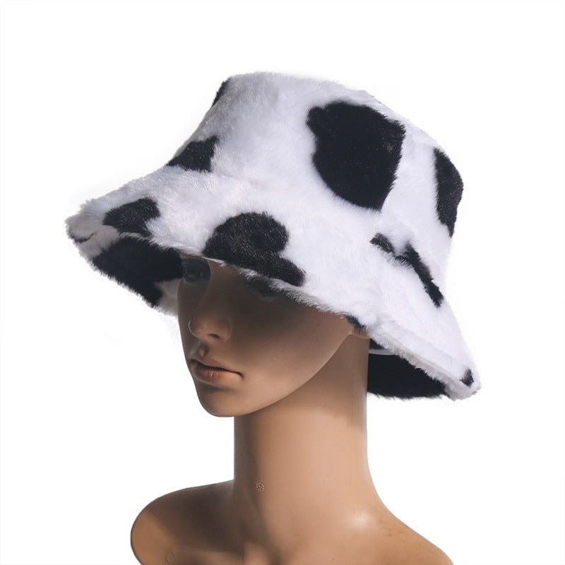 Wholesale Black and White Cow Pattern Bucket Hat