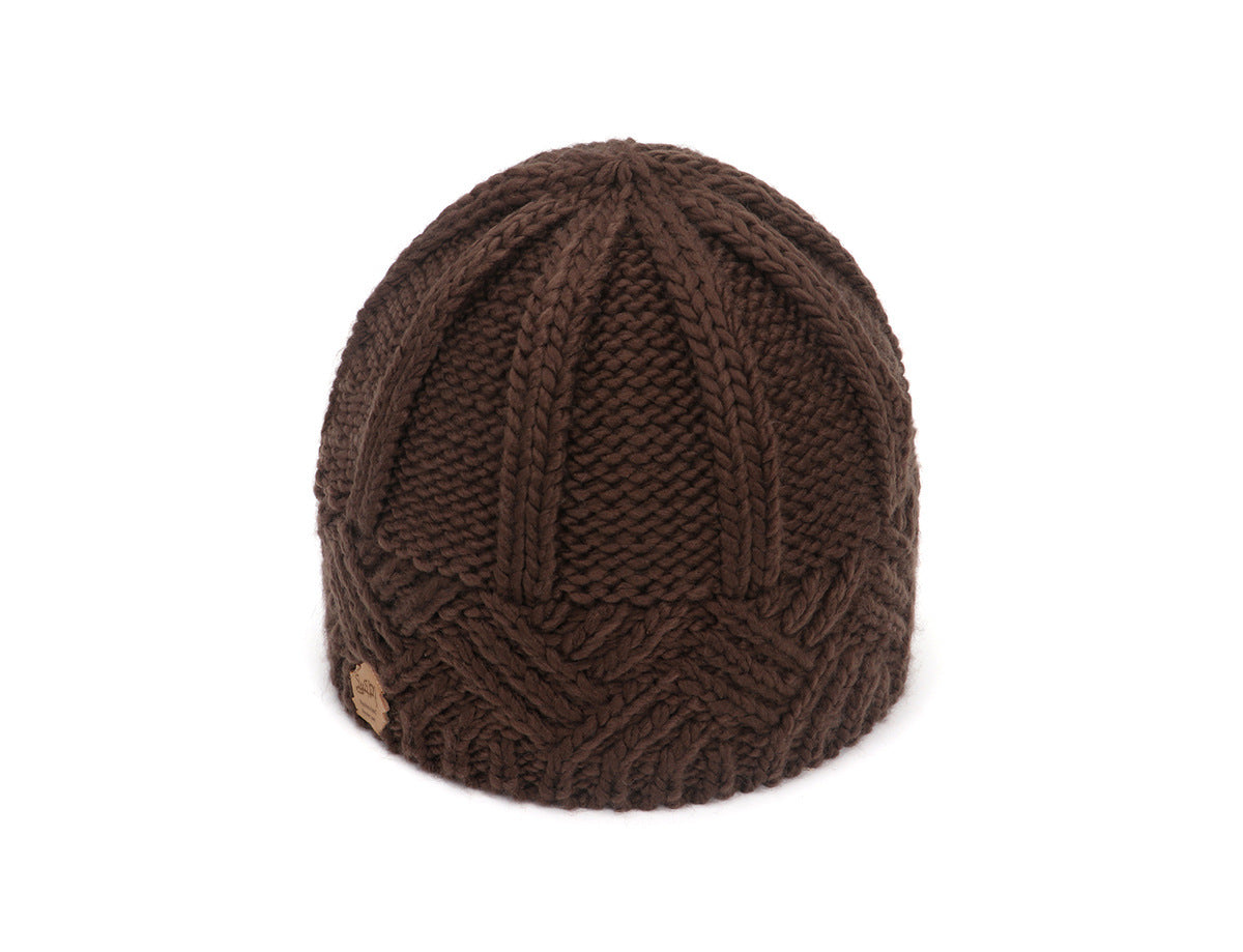 Wholesale Retro Diamond Plaid Chunky Knitted Beanie