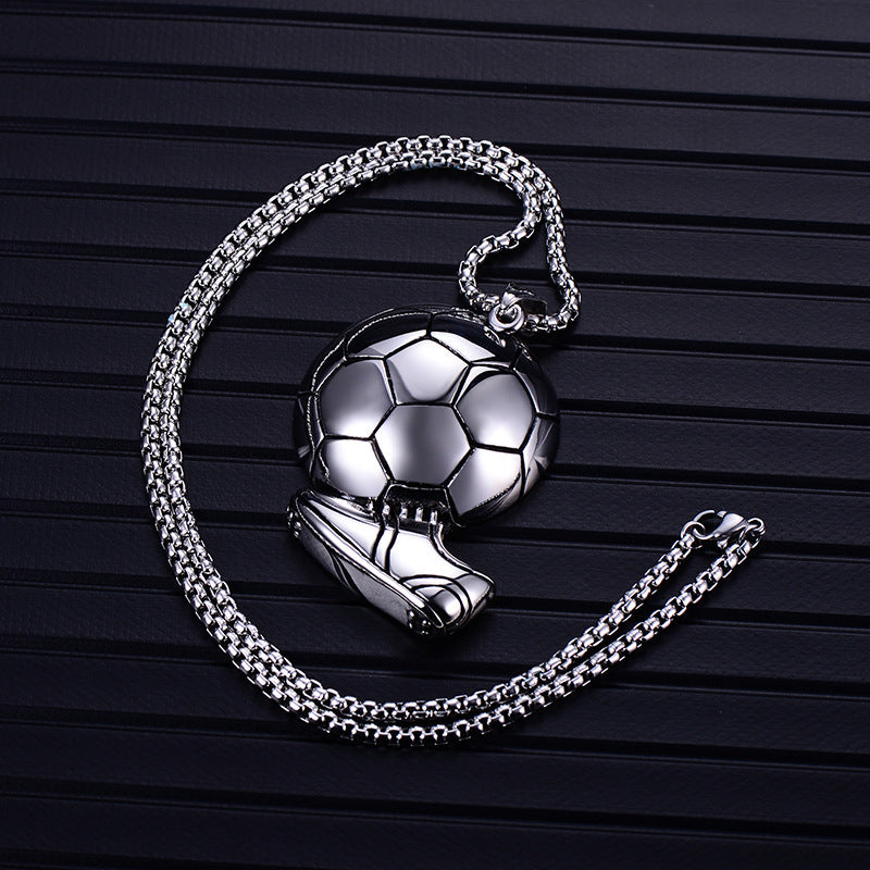 Wholesale  Football Pendant Retro Men' s Stainless Steel Chain Necklace