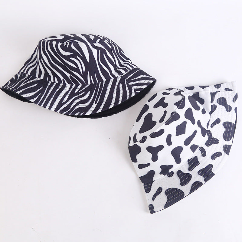 Wholesale Polyester Cotton Double Sided Zebra Print Bucket Hat